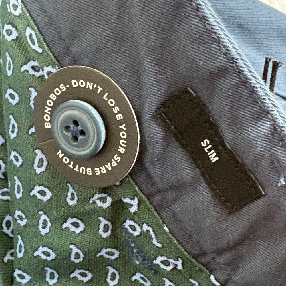 Bonobos Stretch Washed Chinos Steely Blue Slim Fit‎ Pants Casul New 30x32 - Picture 3 of 9